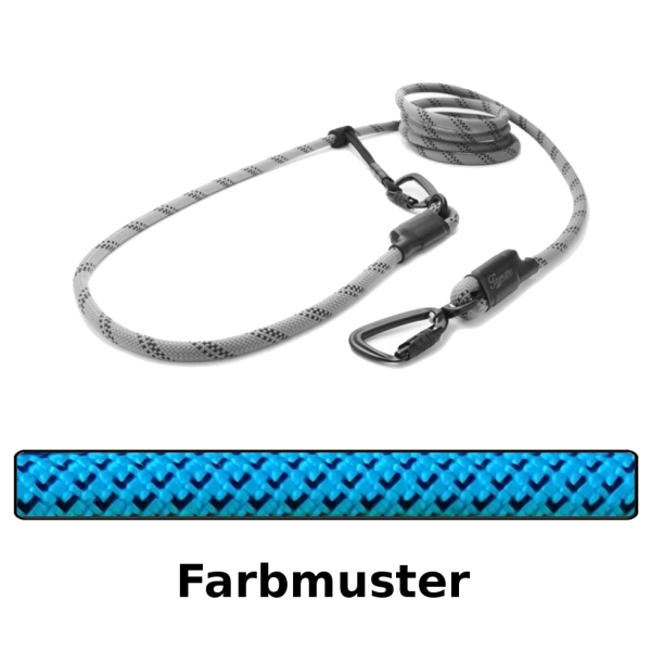 EASYLONG Hundeleine TWIST - M - 2m - blau mit schwarzen Haken
